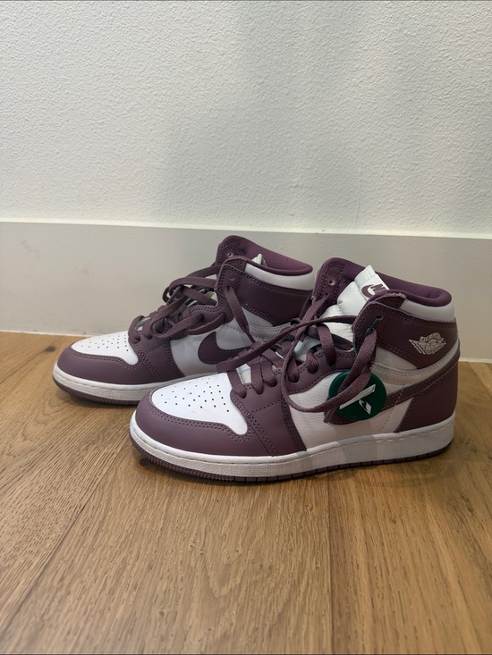 Nike Shoes - Nike Air Jordan 1 Mid Mauve and White High-Top Sneakers